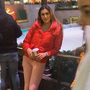 Red Abercrombie Puffy Winter Jacket
